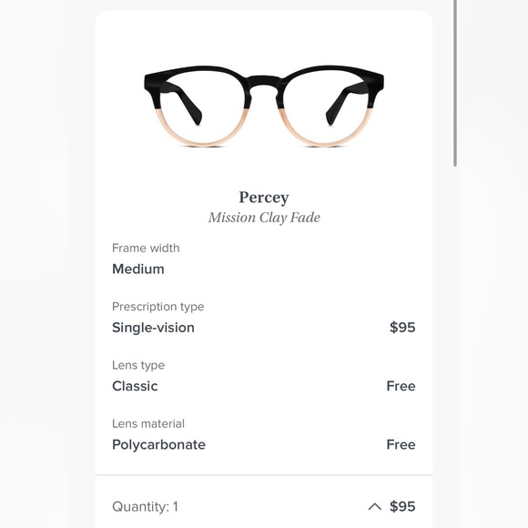 Warby Parker Percey Color Block Glasses Frames - Picture 2 of 3